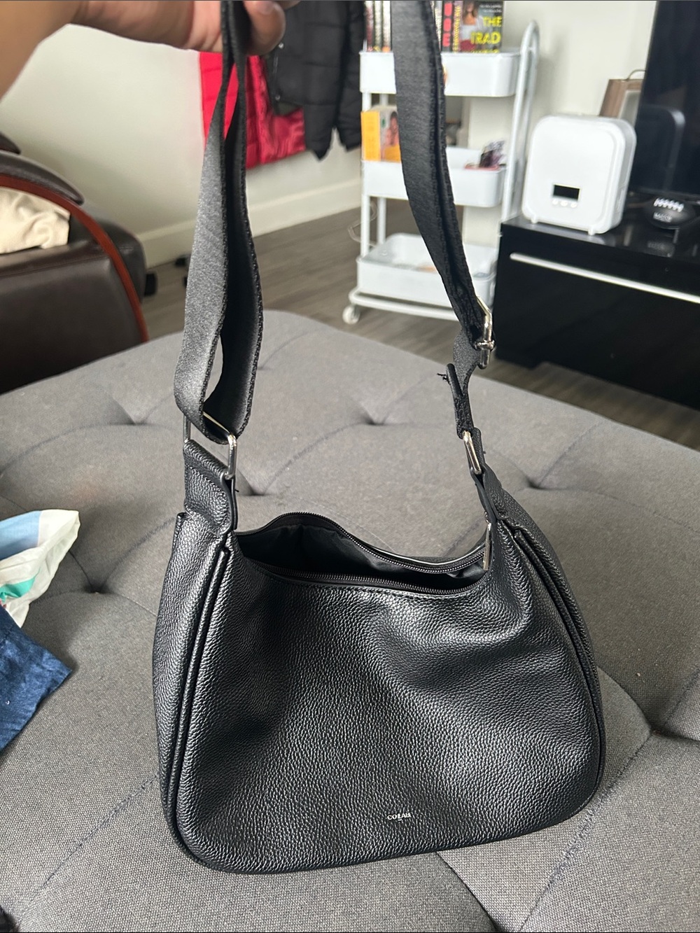 Vegan leather adjustable purse